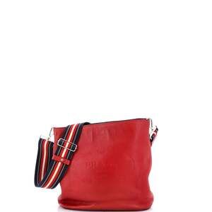 Prada Logo Bucket Messenger Bag Vitello #240257P11B